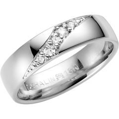 Vigselring Schalins Stjärnfall, Libra med 0,09 ct. diamant i 18 k vitguld.