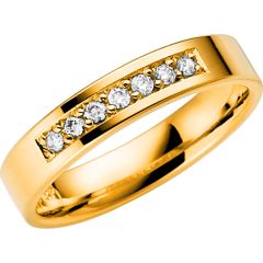 Vigselring Schalins Stjärnfall, Virgo med 0,14 ct. diamant i 18 k guld.