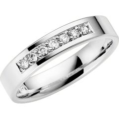 Vigselring Schalins Stjärnfall, Virgo med 0,14 ct. diamant i platina 950.