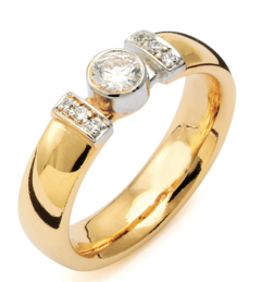 Vigselring Flemming Uziel Signo 6285031 i 18 k guld med diamant.