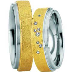 Vigselring Saint Maurice Steel & Gold 88218/19 med diamant i stål och 18 k guld.