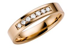 Vigselring Schalins Stjärnfall, Virgo med 0,14 ct. diamant i 18 k guld.