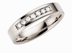 Vigselring Schalins Stjärnfall, Virgo med 0,14 ct. diamant i platina 950.
