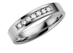 Vigselring Schalins Stjärnfall, Virgo med 0,14 ct. diamant i 18 k vitguld.